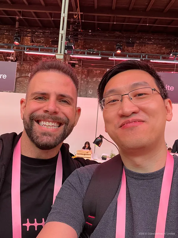 A selfie of Jim and another attendee in the hall