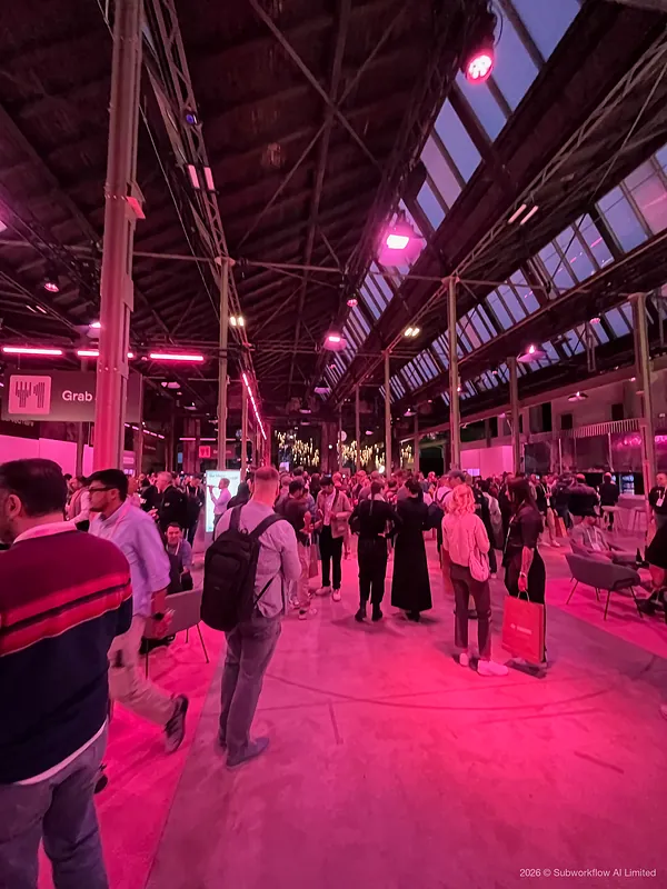 The hall full of people in the evening